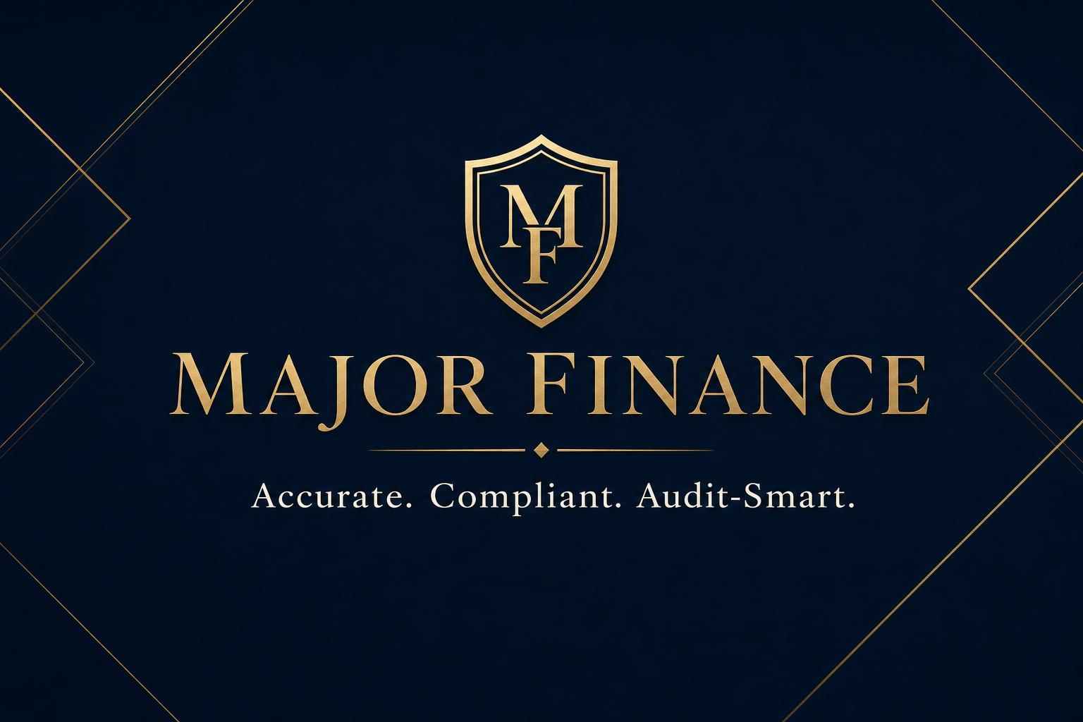 Major Finance — professional at a desk with burning money, golden embers, and scattered hundred-dollar bills